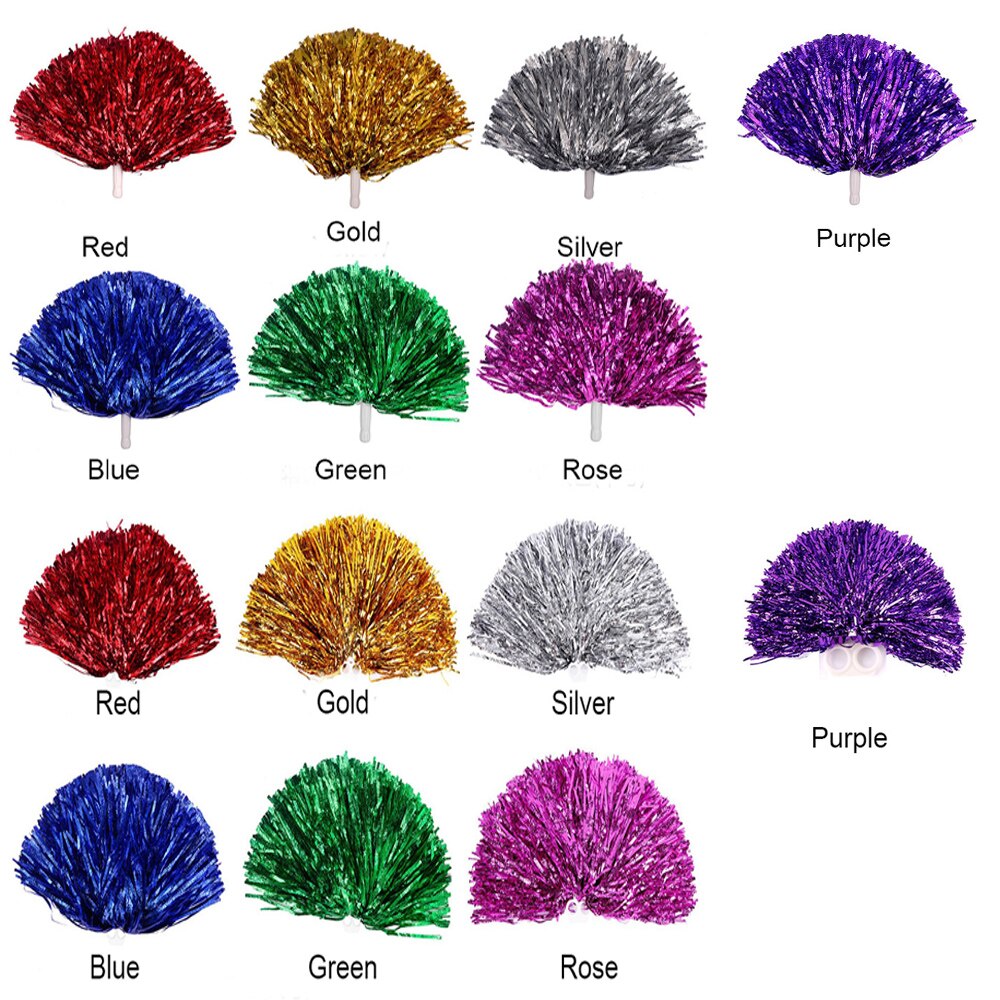 1Pc Plastic Handvat/Dubbele Gat Cheerleading Bal Bloem Dubbele Gat Handvat Pompoms Sport Club Concurrentie Dance Concert Levert