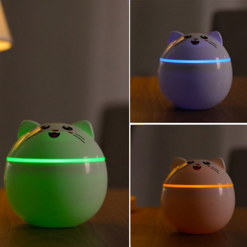 Humidificador de aire para hogar, difusor bonito de gato, purificador, aromaterapia, humidificador de coche