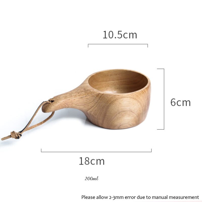 Visuelle berühren Gerade Griff Tasse Kuksa Finnland Becher Tragbare Gummi Holz Tasse Handccrafted Tee Milch Kaffee Bahre Becher Europäischen Stil: Ursprünglich Titel