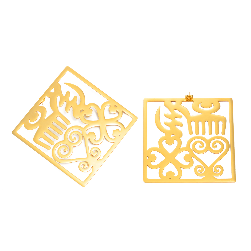 Anniyo 7CM Exaggerated Traditional Symbol Big Earrings African Ornaments Ancient Egyptian Jewelry Gye Symbol Ankara #320321