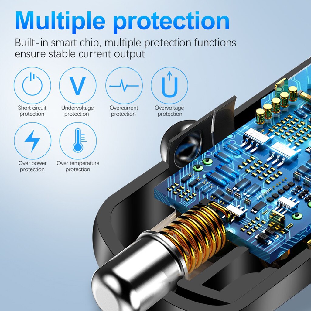 Universal Fast Dual USB Adapter Car Charger Motorcycle Phone Power Supply