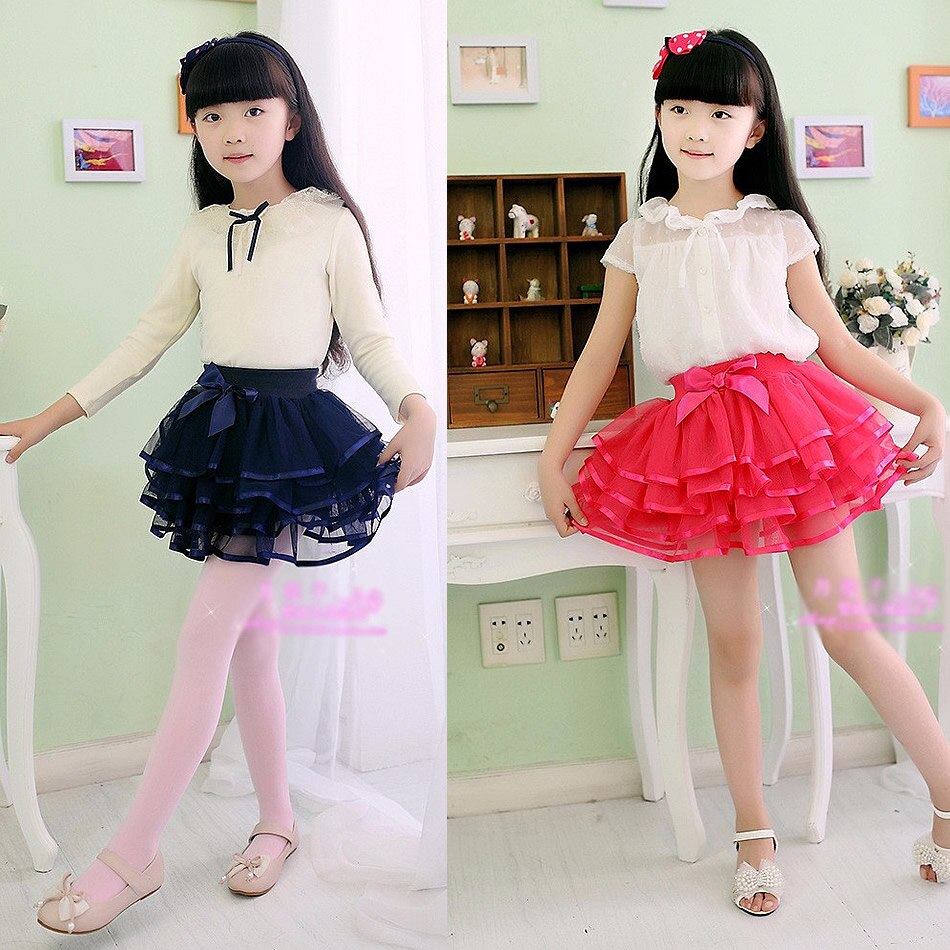 candy color skirt Girls tutu skirts baby ballerina skirt childrens chiffon fluffy pettiskirts kids Hallowmas casual