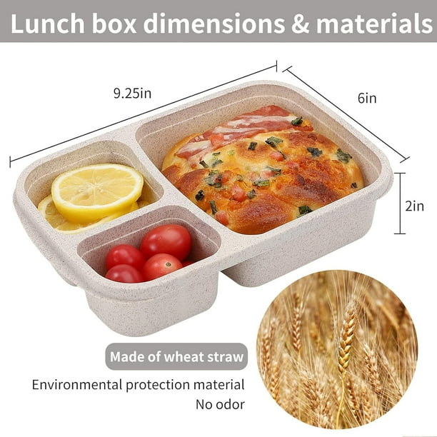 Wheat Straw Lunch Box Portable Bento Box With Compartment Picnic Bento Box Fruit Container Microwave Oven Dinnerware for Student