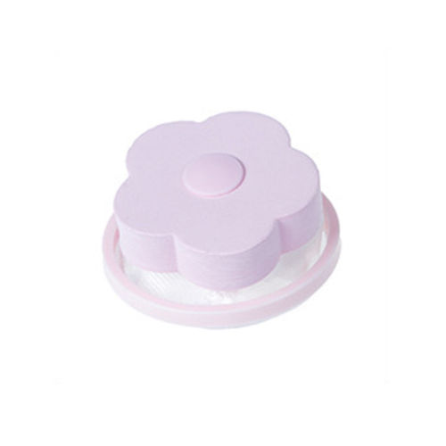 1Pcs Durable Remover Washing Machine Filter Bag Flower Ball Hair Lint Fluff Grabbing Absorb Residual Debris Reusable Hair: Pink