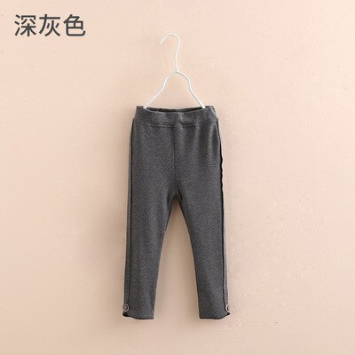 Mallas de algodón con botones para bebé, Leggings para niña, otoño, Primavera, -100 cm, 3, 4, 6, 8, 10, 12 años, 150: Gris oscuro / 110cm