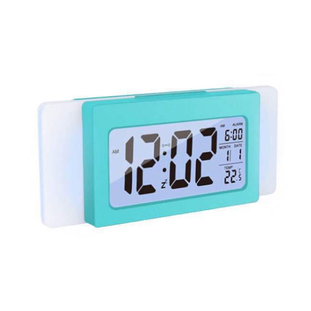 Multifunctional Digital Clock with Large Screen Display Time Temperature: Blue