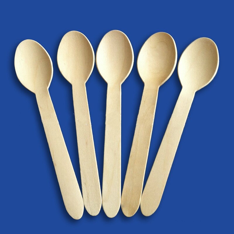 Inoverse 100 stuks houten lepels, lengte 15,8 cm, wegwerp Inoverse 100 stuks houten lepels, lengte 15,8 cm, wegwerp