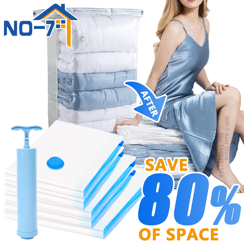 Sacchetto sottovuoto per vestiti, sacchetto sottovuoto con pompa, elementi essenziali per il viaggio, sacchetti salvaspazio per trapani, coperte, organizer per riporre oggetti