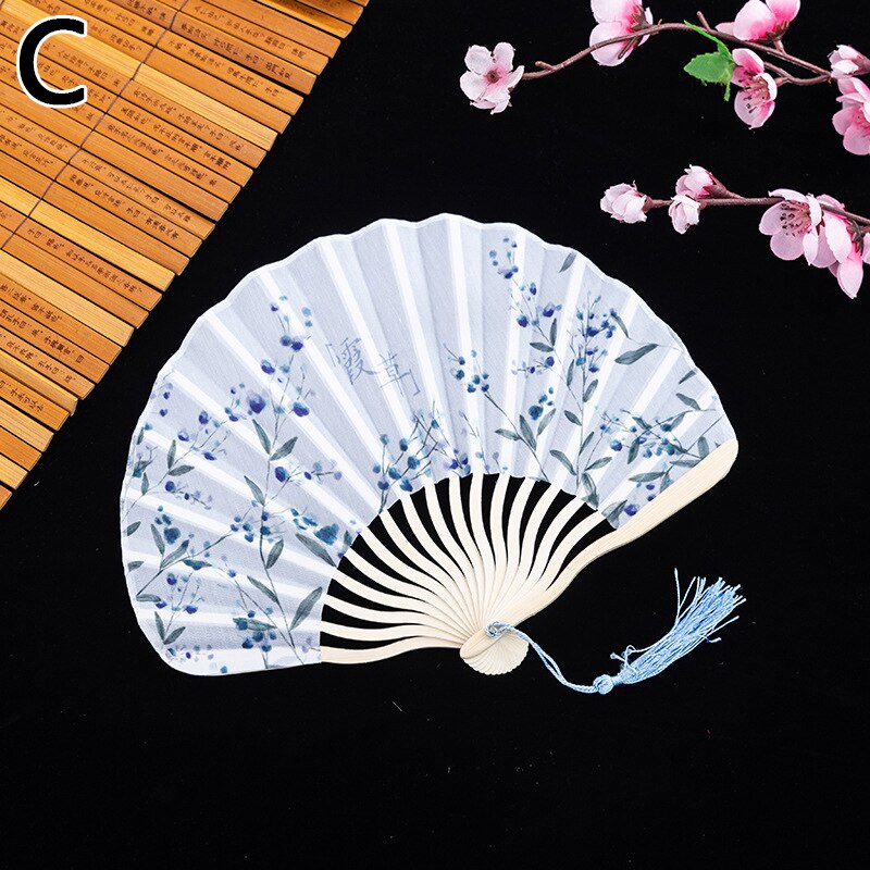 Chinese Classic Folding Fan Hand Held Fan Bamboo Paper Folding Fan Party Wedding Decor Vintage Portable Dance Folding Hand Fans: C