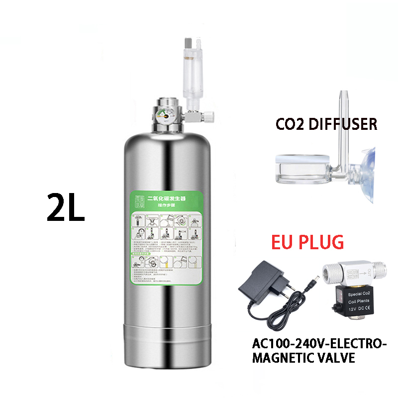 Aquarium CO2 Generator systeem Kit RVS CO2 Cilinder Generator Systeem Kooldioxide Reactor Kit Voor Plant Vis