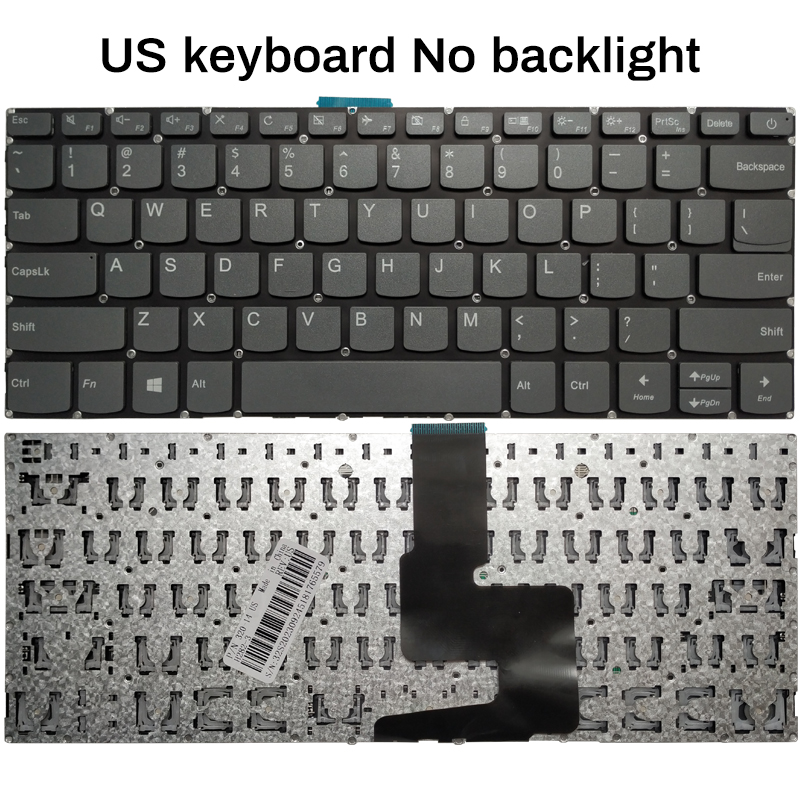 Teclado para ordenador portátil EE. UU./español/latino para Lenovo ideapad 1-14IGL05 -14ADA05 -14AST-05 V14-ADA V14-ARE V14-IGL V14-IIL V14-IKB V14-IWL: Plata