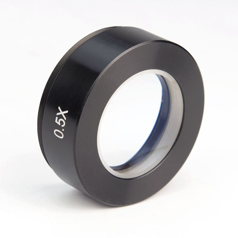 0.5X Stereo Microscope Auxiliary Objective Lens 48mm Mounting Size Barlow Lens Trinocular Zoom Microscope Reducing Lens