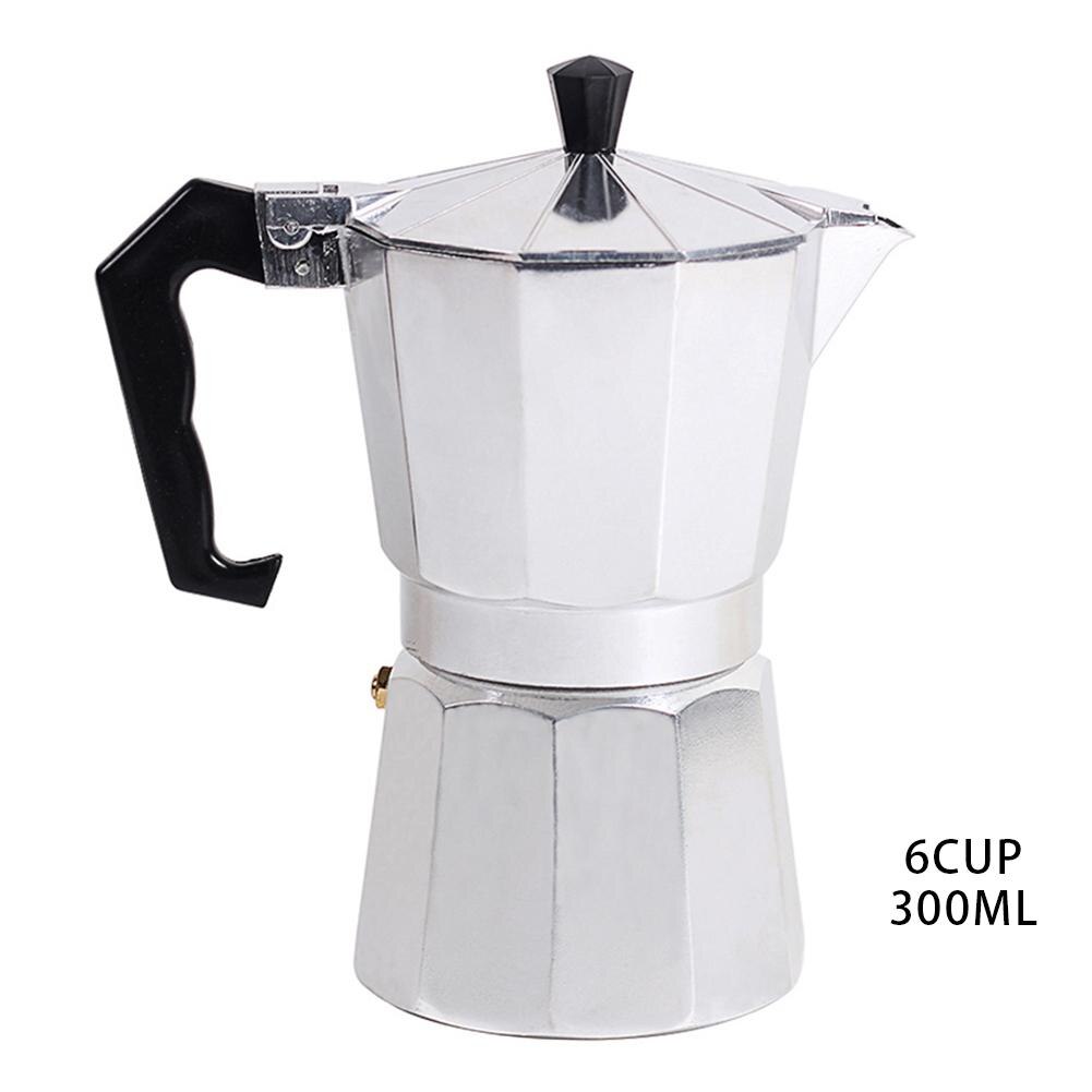 Italiaanse achthoekige huishoudelijke aluminium espresso percolator koffieverwarmer filterpot handpunch koffiepot: 300ml
