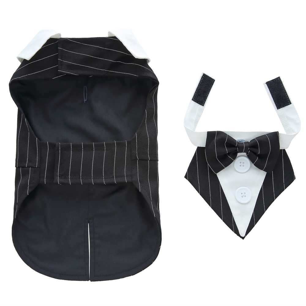 Kerst Hond Kostuum Hond Halloween Kleding Hond Bruiloft Outfit Kleding Bruiloft Shirt Kleding Formele Smoking voor Teddy Bulldog: XS / WHITE