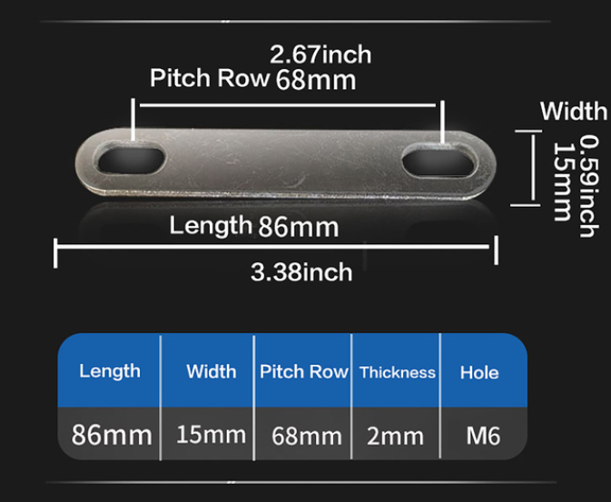 Pure Copper Busbar Nickel Coated Battery Temrinal Connection Bar 27mm,30mm, 35mm, 38mm, 40mm, 45mm, 50mm, 68mm, 72mm, 83mm, 85mm: Silver