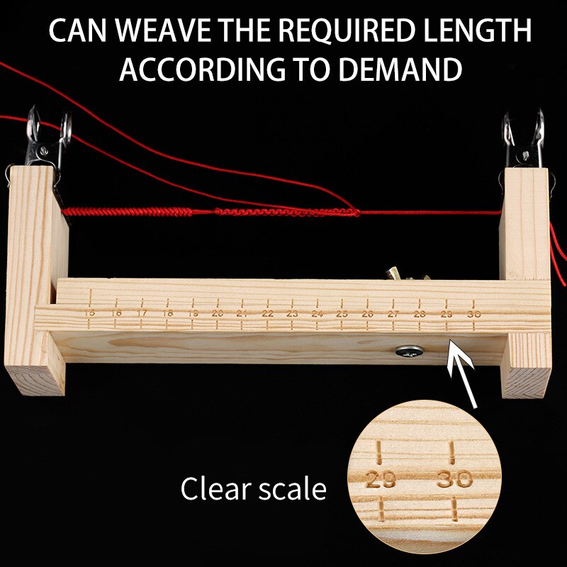 Bracelet à bricoler soi-même corde rouge cadre de tressage en bois massif outils fixes faits à la main artefacts de corde tressée plaque fixe