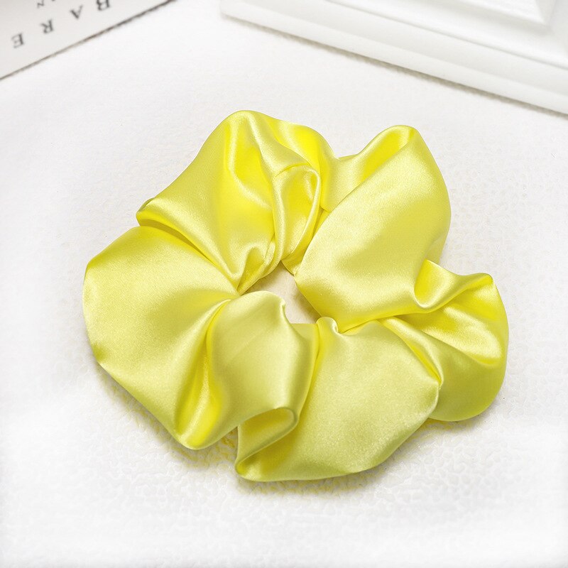 fast silke sateng hår scrunchie pakke kvinner jenter elastiske hårbånd tilbehør gumki gjøre wlosow