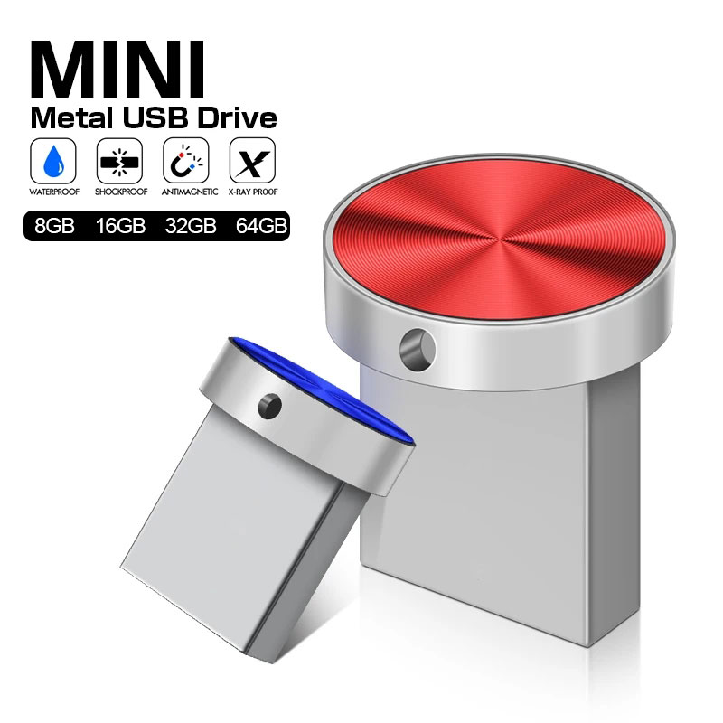 Super Mini Usb Flash Drive 4Gb 8Gb 32Gb 64Gb 128Gb Metalen Pendrive Flash Geheugenstick 256Gb Waterdicht Usb Stick Beste