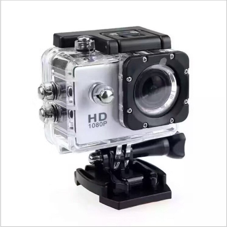 Action kamera sport udendørs mini kamera vandtæt cam skærm undervands kamera farve vandafvisende videoovervågning: Hvid