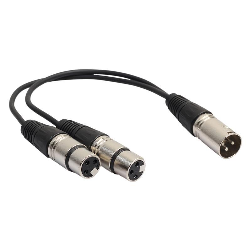 34Cm 3Pin Xlr 1 Male Naar 2 Vrouwelijke Audio Verlengkabel Microfoon Y Audio Splitter Cord Line Voor Mixer recorder Xlr 3 Pin Male