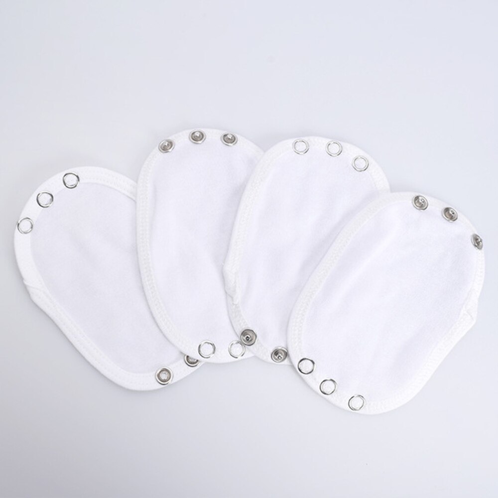 Conjunto de 4 unids/set para bebés, niños y niñas, mono extensor de pañales, mono suave y sólido, mono extensor: white