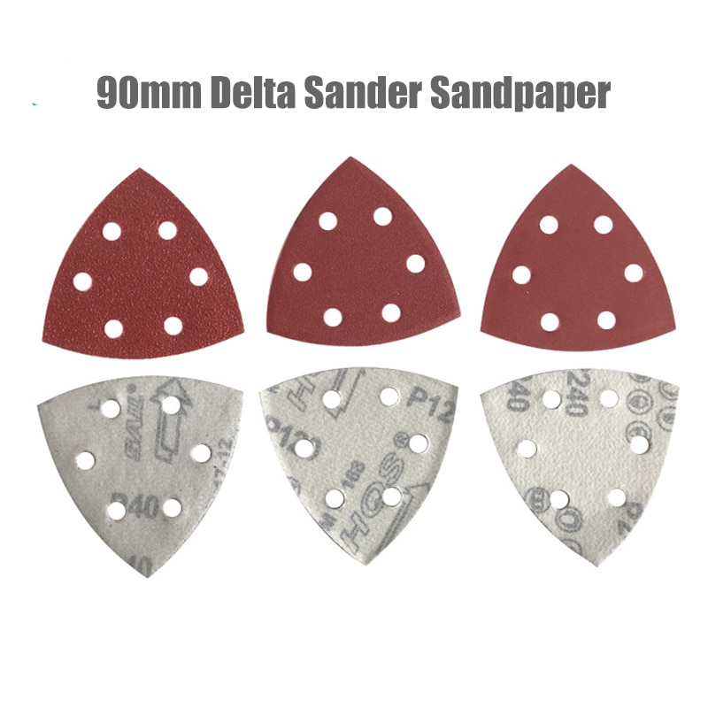 100pcs Sandpaper Mixed Grits 90mm Delta Sander Sand Paper Hook &amp; Loop Disc Abrasive Tools for Sanding + 1pc 90mm Sand Pad