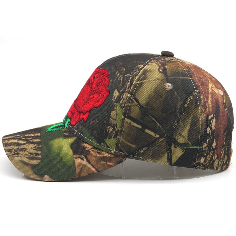 Rode bloem borduren Camouflage baseball cap voor vrouwen katoen verstelbare vrouwelijke snapback hoed hip hop wandelen caps