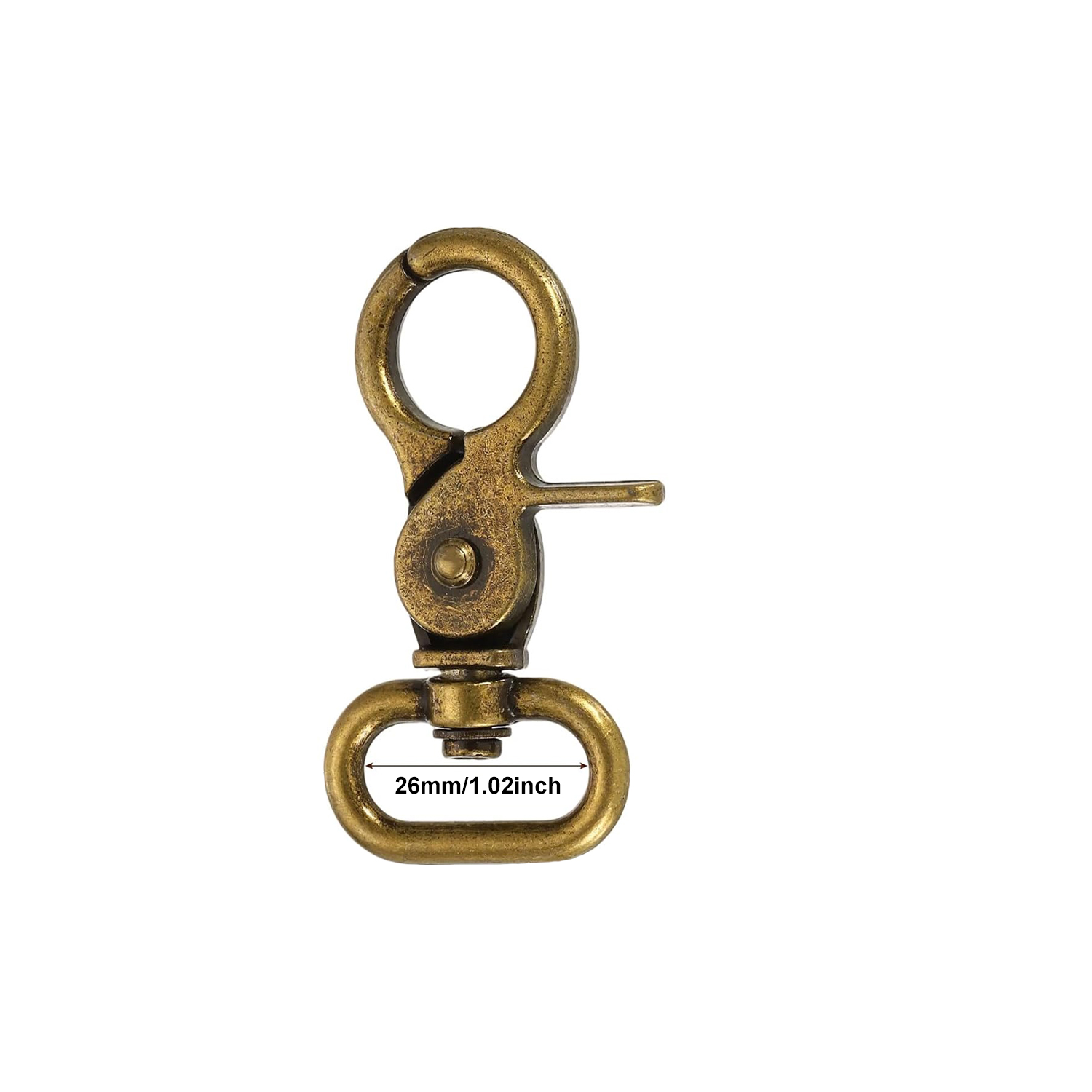 4-20 stuks 13/26mm metalen karabijnhaak sleutelhanger, draaibare haak voor tas, hondenriem, riem, portemonnee, sleutelhangers, karabijnhaak hardware: 4 # / Koper