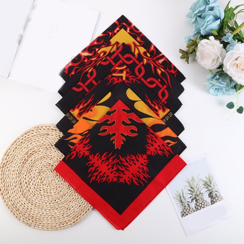 21 '' flammen-bandana-kopftuch-Turban für damen und herren, streetstyle-Turban, unisex-kopftuch, bandana mit feuermuster