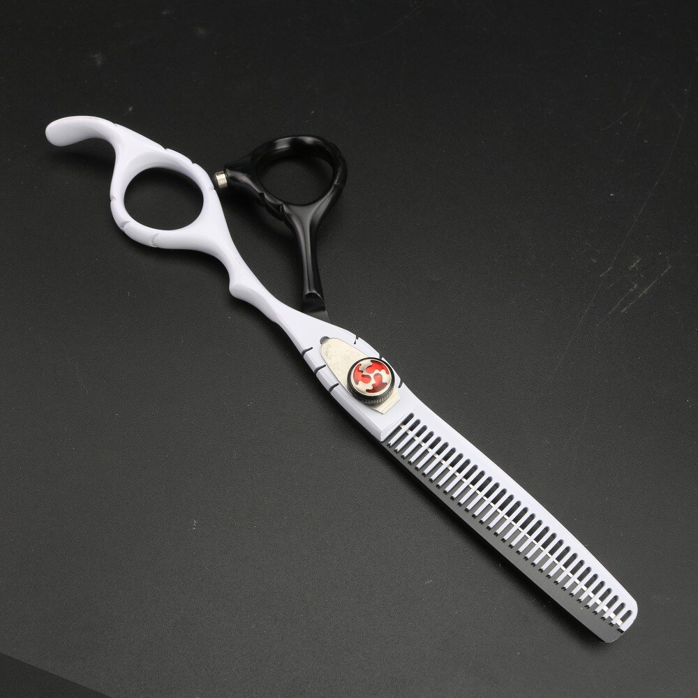 Black and white handle hairdressing scissors Standard 6.0 inch hairdressing supplies Sharp scissors Tools