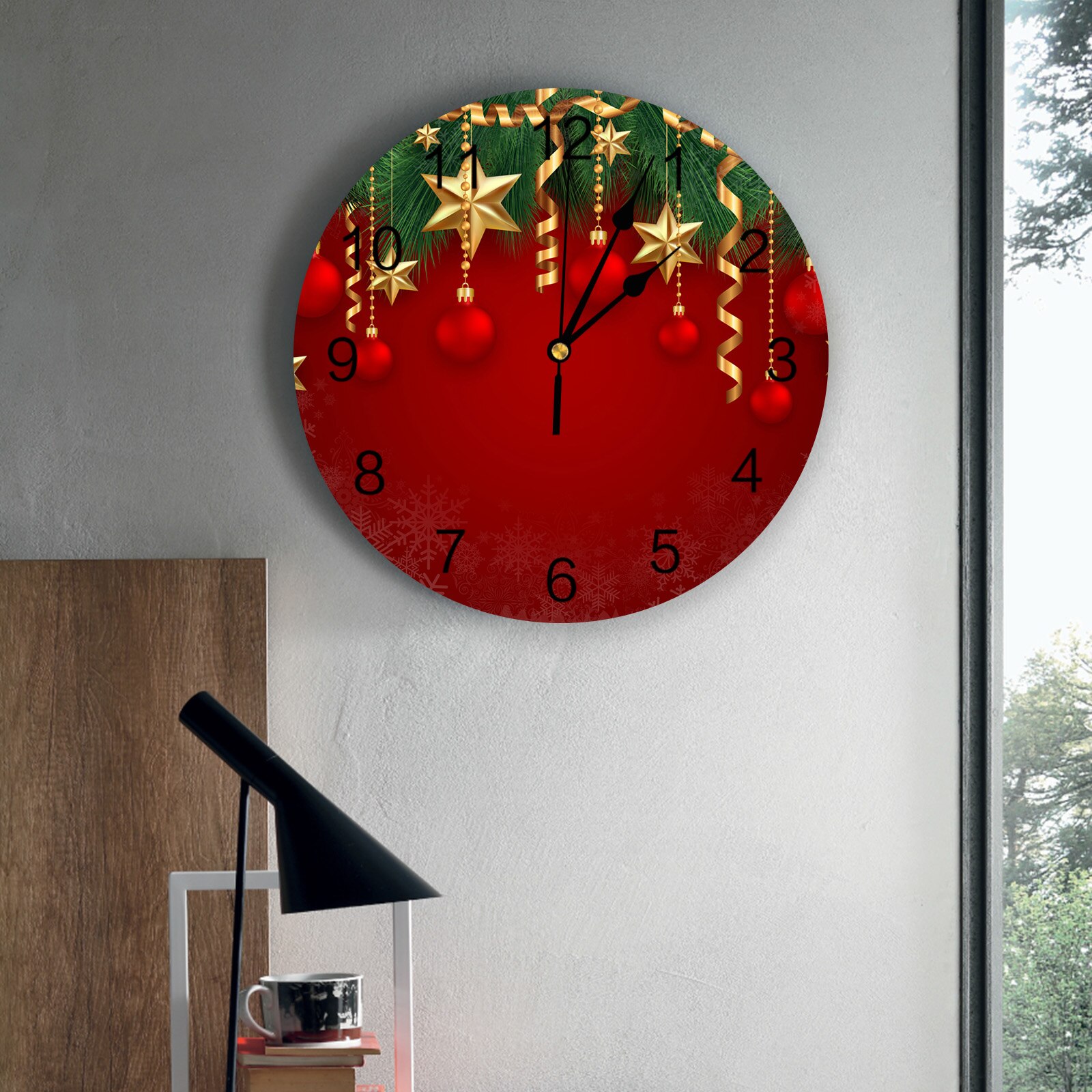 Christmas Decoration PVC Wall Clock Home Decor Wall Clock Modern Living Room Decor Wall Digital Clock