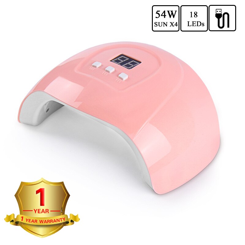 180w led/uv nageltork lackhärdningslampa med matkudde för handfot manikyr nagelkonstverktyg torkning fingernagel tånagel maskin: Sunx 4