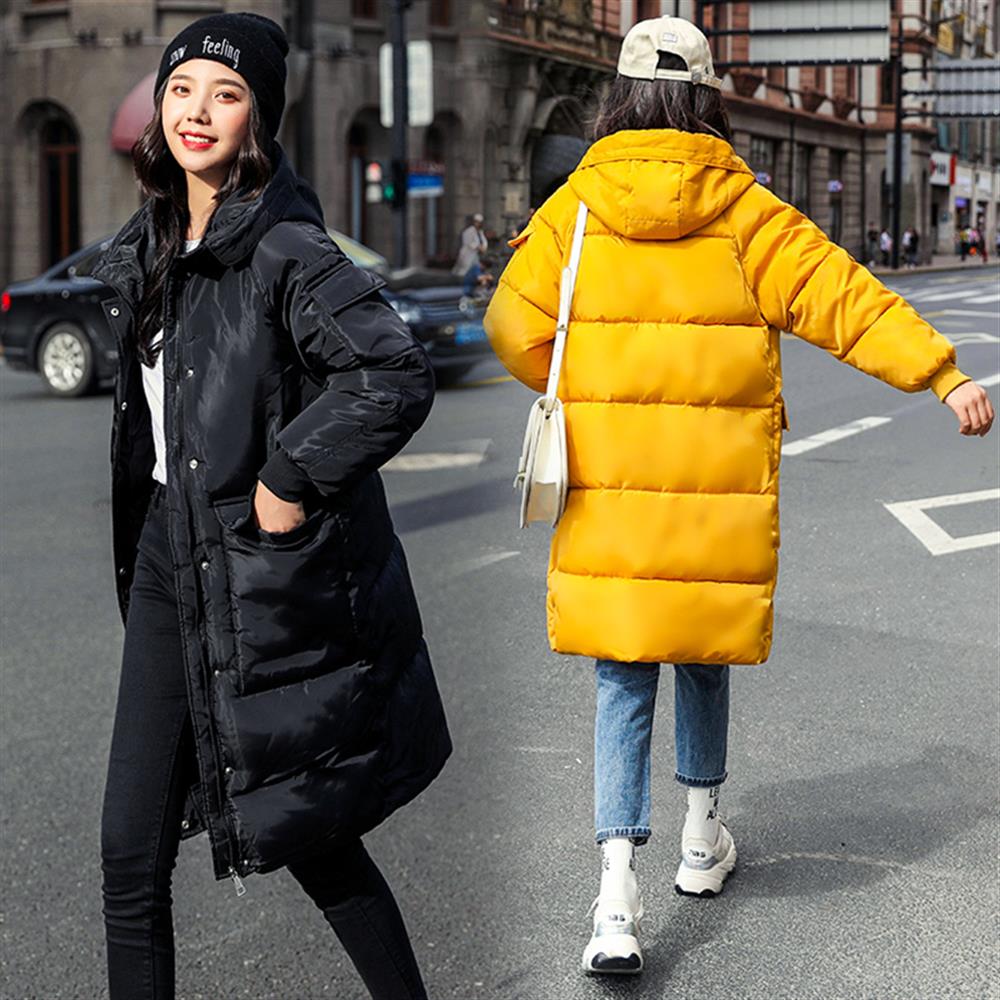Vinter gravidjacka casual solid tjock varm lång luva parkas jackor gravid ficka snö lösa kappor m -3xl