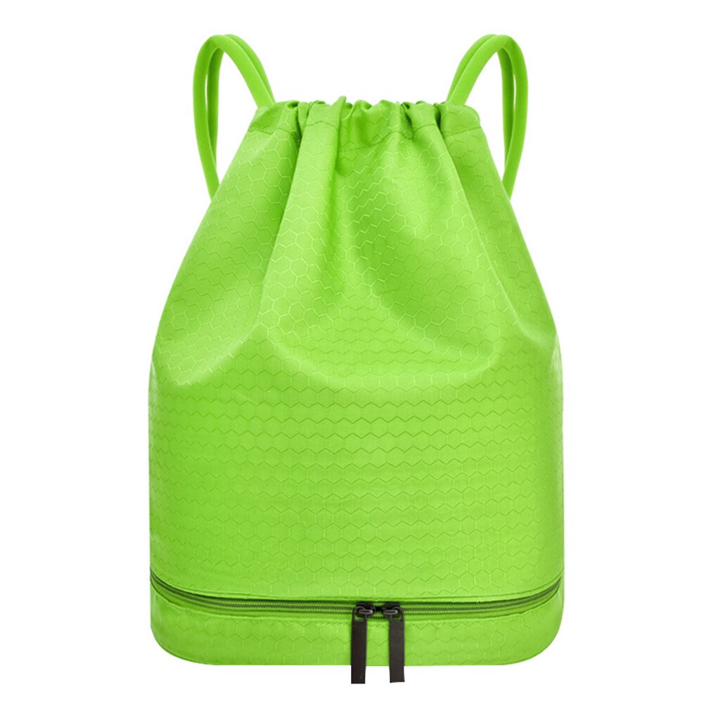 Nieuw Nat En Droog Trekkoord Rugzak Met Schoenendoos Waterdicht Grote Capaciteit Sport Fitness Tas: groene kleur