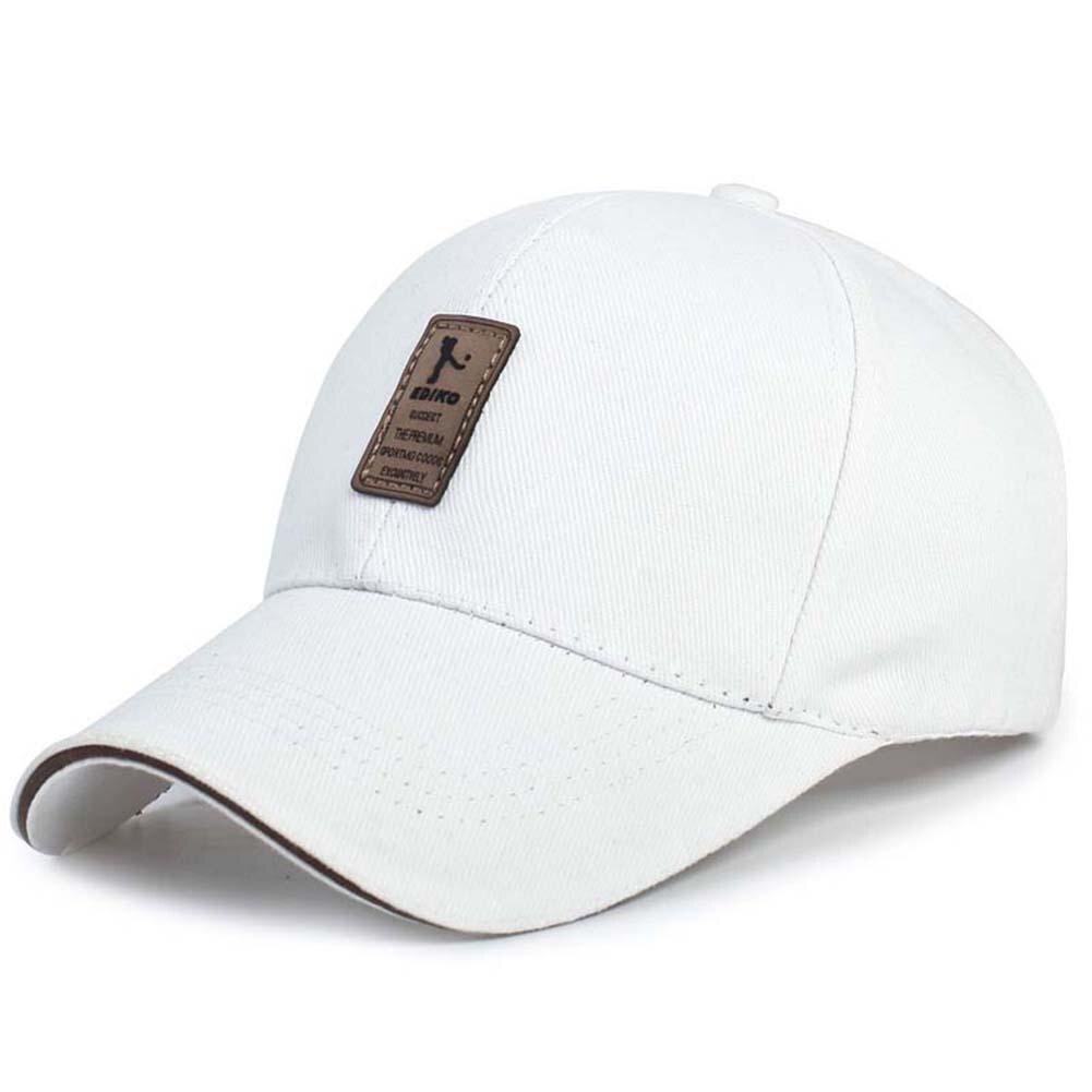 Sports Men Women Beach Cap Summer Plain Curved Outdoor Sun Block Baseball Cap Adjustable Hat: White