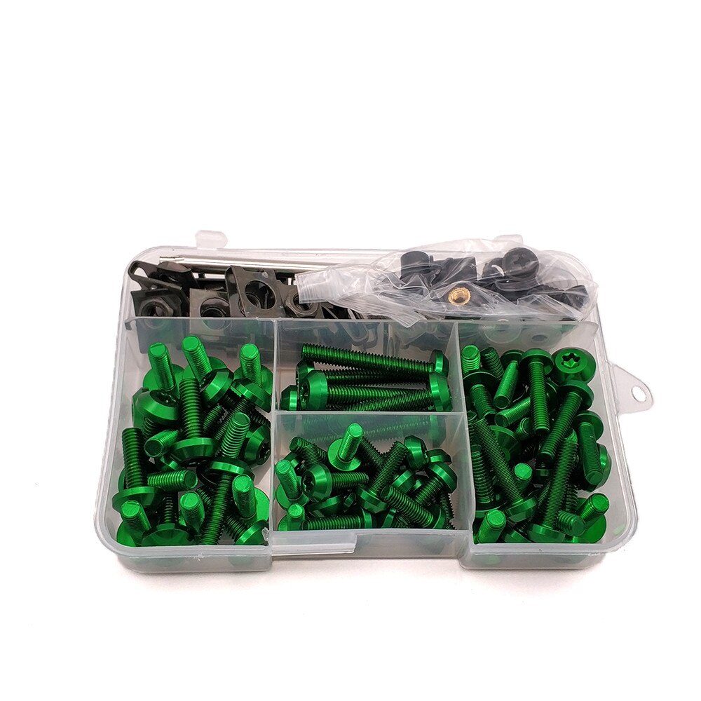 Universal- Motorrad Verkleidung Schrauben Muttern Bausatz Körper Verschluss Clips Schraube Für Kawasaki GTR1400 H2R zrx 1200 ZX11 zx 11 ZX1100 ZX7R: Grün