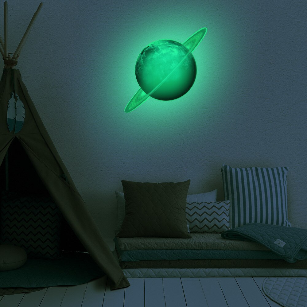 Moon Luminous Wall Stickers Eight Planets Solar System Stars Glowing Stickers For Children's Room Decoration