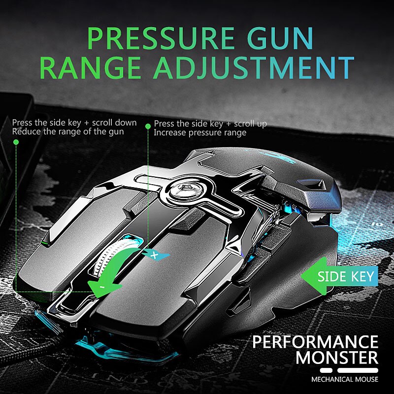 6400DPI Computer Gaming Mouse DPI Adjustable Rgb Backlight 8 Buttons Wired Mechanical Pc E-sport Mouse for Laptop