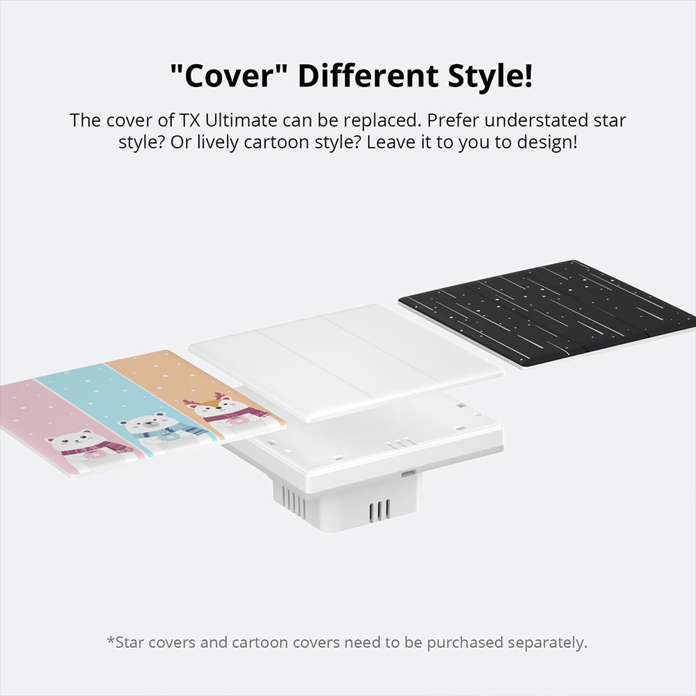 Sonoff tx ultimative wifi smart wand touch schalter T5-120 abdeckung einfach austauschbare stilvolle cartoon star version zu wählen