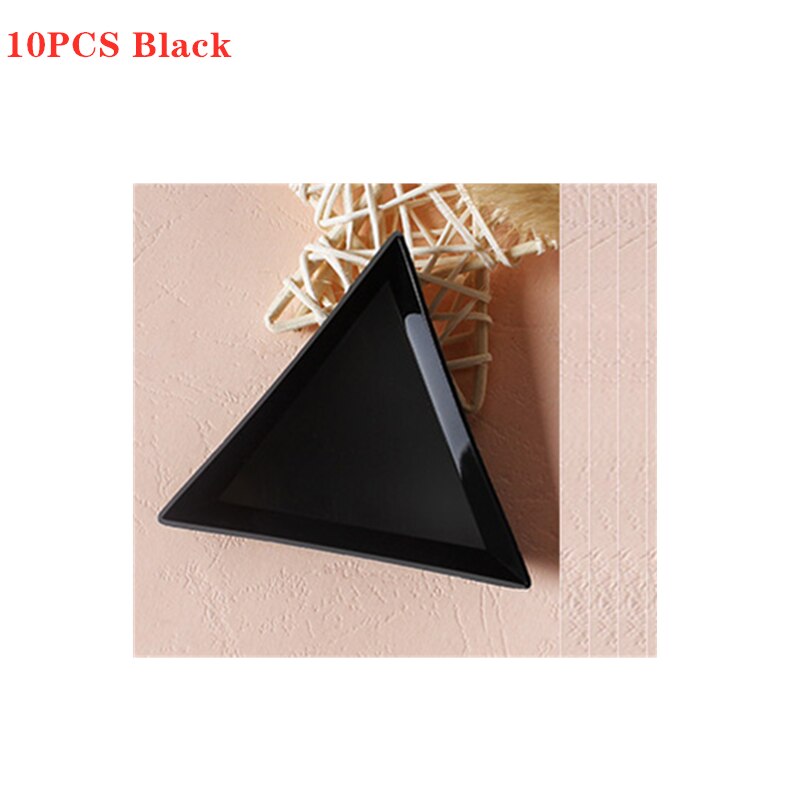 Heißer 5/10Stck Kunststoff Dreieck Nagel Fach DIY Nagel Kunst Strass Perle Kristall Sortierung Lagerung Platte Manikübetreffend Werkzeuge zubehör: 10Stck Schwarz