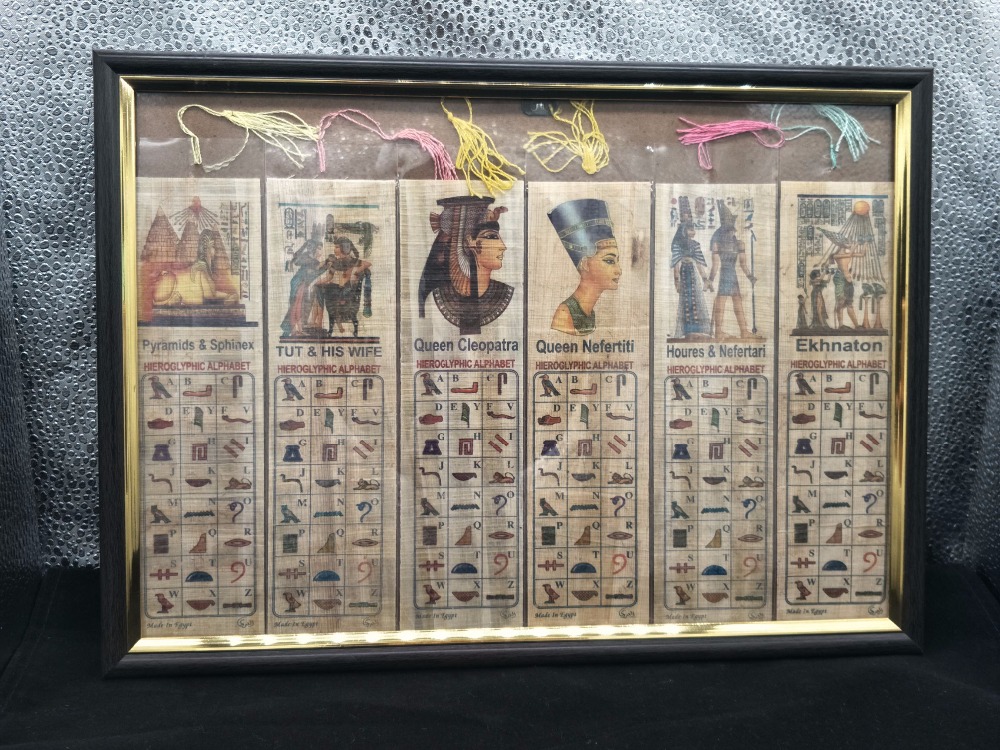 Egitto riporta papiro segnalibri l'alfabeto di Egiziano antico geroglifici consegna Casuale di modelli