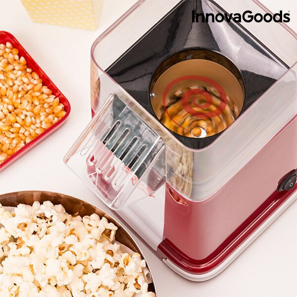 InnovaGoods-máquina para hacer palomitas de aire y salada, 1200W, Color Rojo