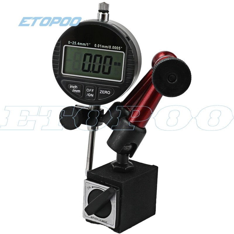 0-25.4mm elektronisk digital urskiveindikator 0-12.7mm/0.5 '' 0.01mm med magnetisk måleværktøj til målestokmåler