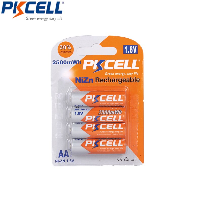 4Pcs Ni-Zn 1,6 V AA 2500 mWh akkus aa Batterien NIZN Batterie Hohe Leistung spannung