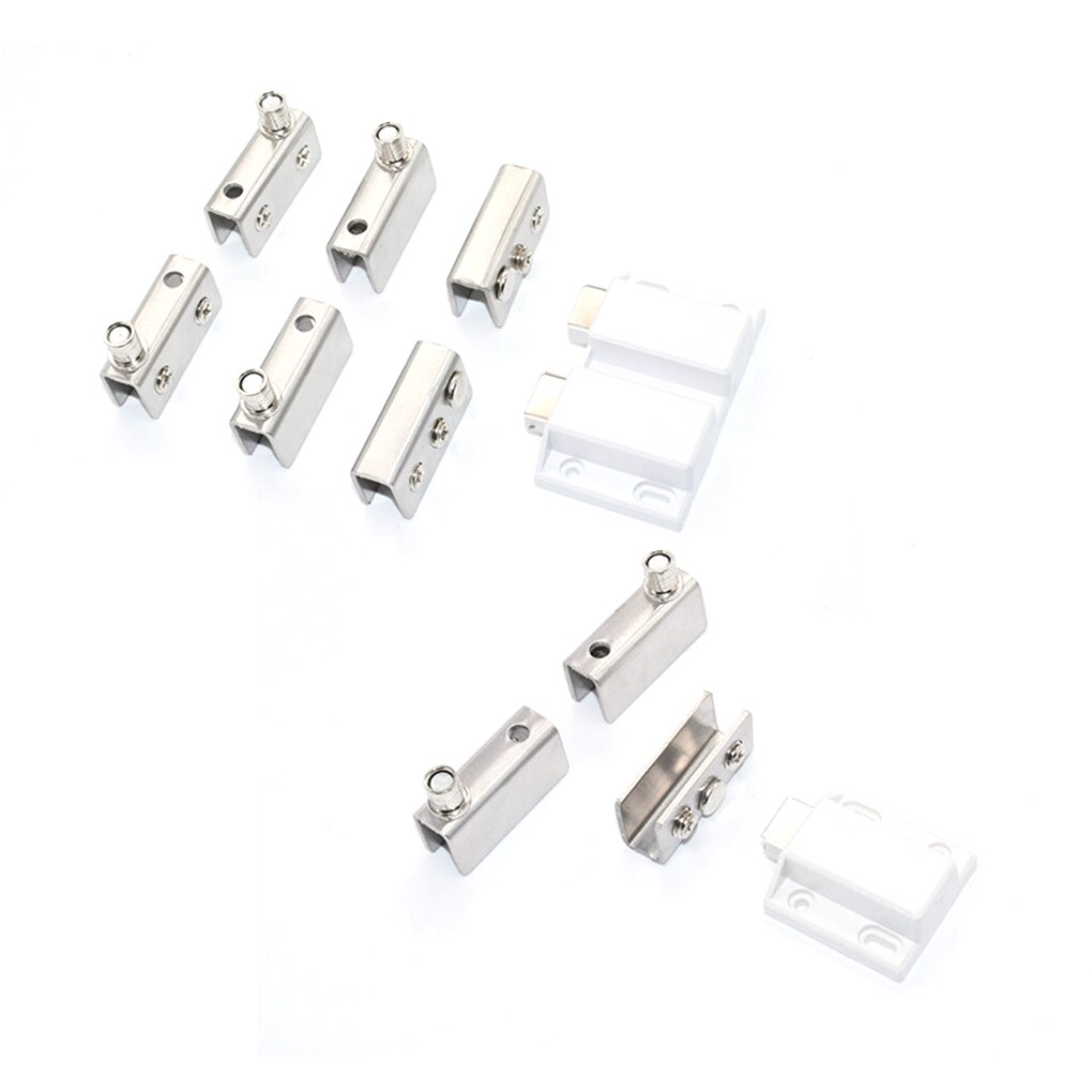 Stainless Steel Glass Cabinet Door Hinge Clip Glass Pivot Hinge Set Display Cabinet Cabinet Clip Furniture Hardware Accessories