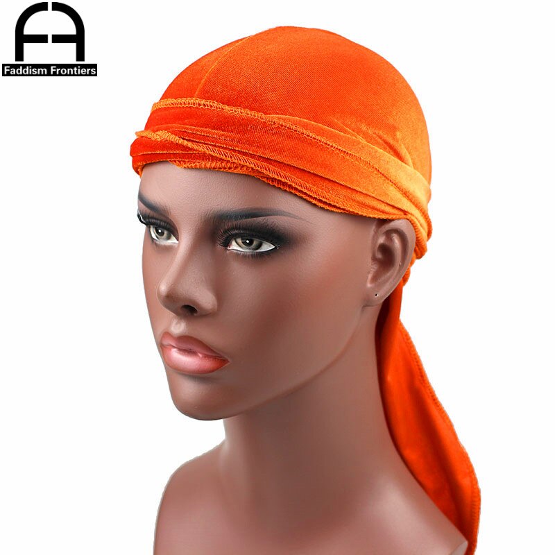 Men's Velvet Durags Bandana Turban Hat Wigs Doo Men Durag Biker Headwear Headband Pirate Hat Hair Accessories