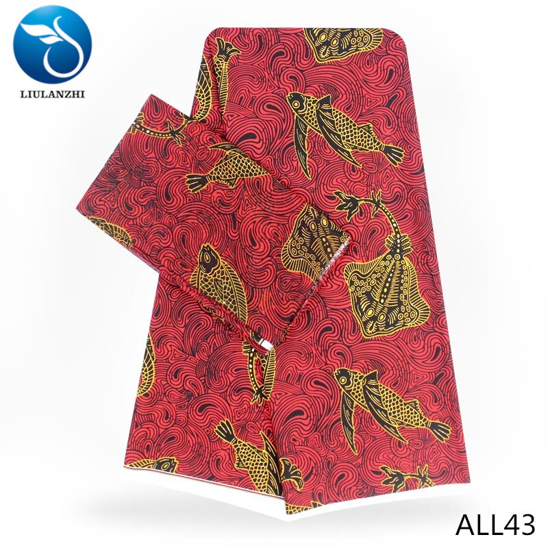 LIULANZHI blue african fabrics Latest Audel fabric with Soft cloth chiffon lace fabric for dress 6yards ALL37-ALL47: ALL43