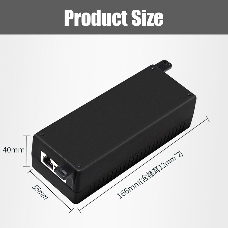 XINFI Gigabit 30W PoE Injector gigabite POE Power Supply Adapter Standard IEEE802.3at/af Output DC48V 30W 1,2(+)/3,6(-)