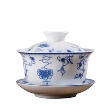 1 stk 150ml keramik gaiwan te terrin kinesisk stil porcelæn grydesæt rejse kedel håndmalet tekopper te tilbehør