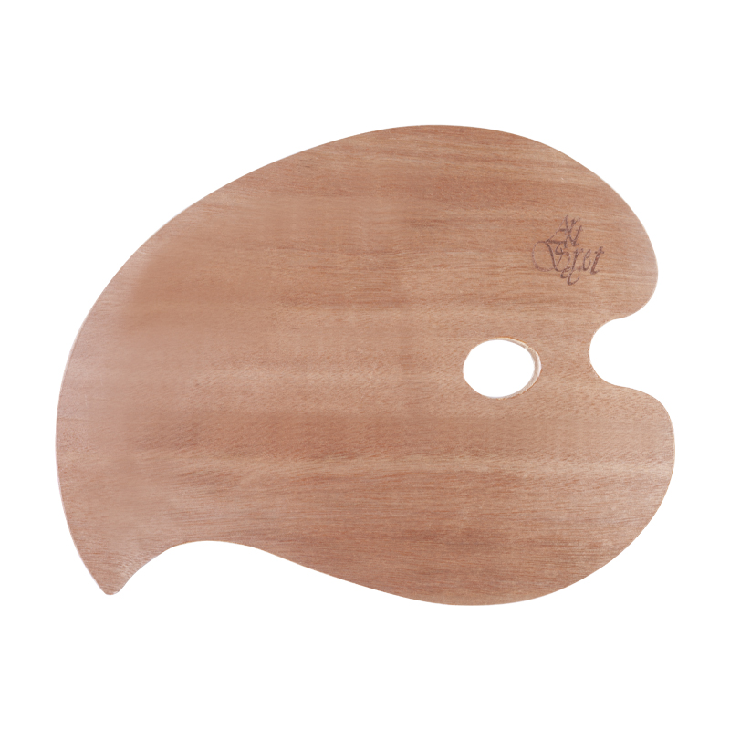 Ellipses Platte Houten Palet Met Duim Gat Art Palet Voor Olieverf Acryl Pigment Beginner Studenten Schilderen Tool